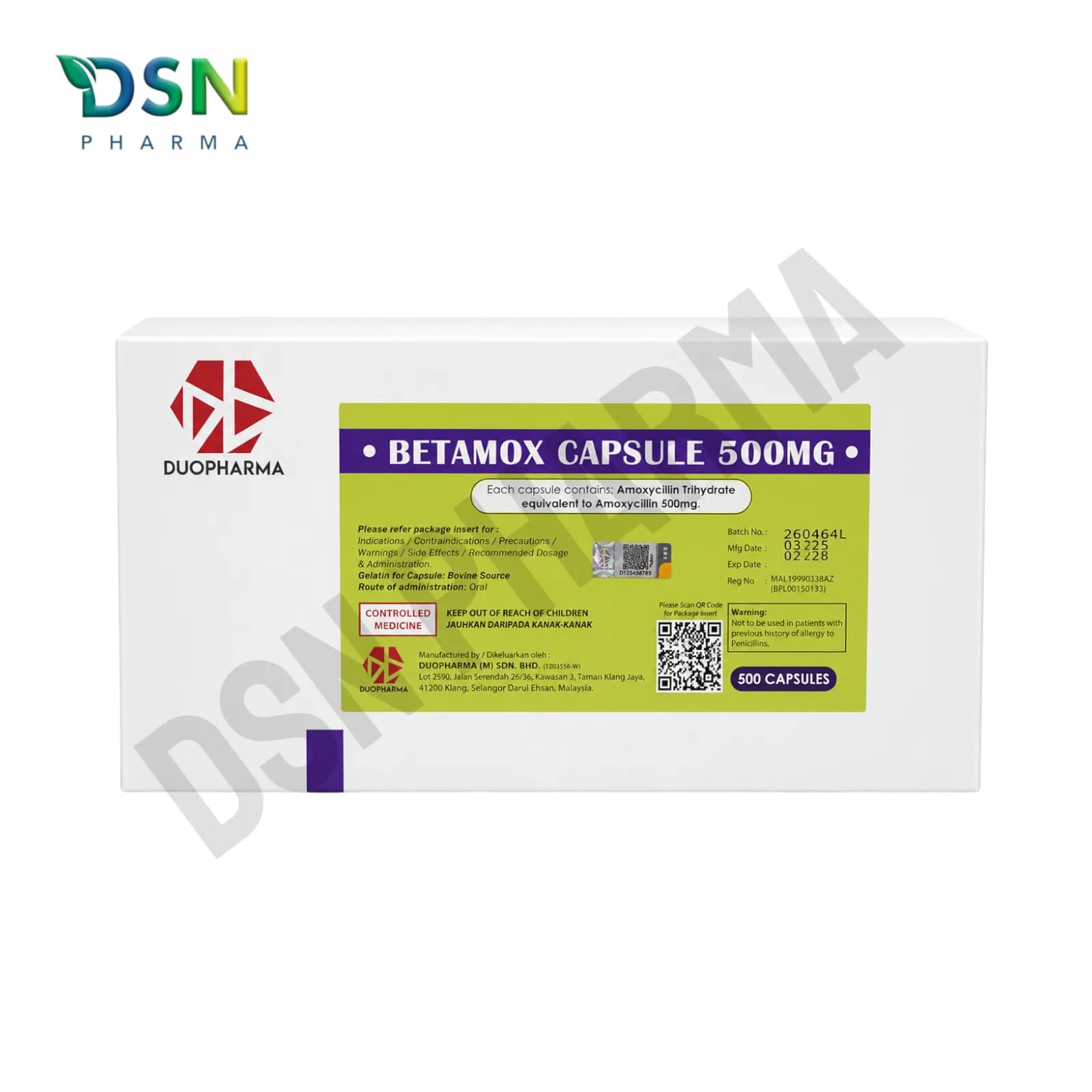 BETAMOX 500MG CAP 50X10s